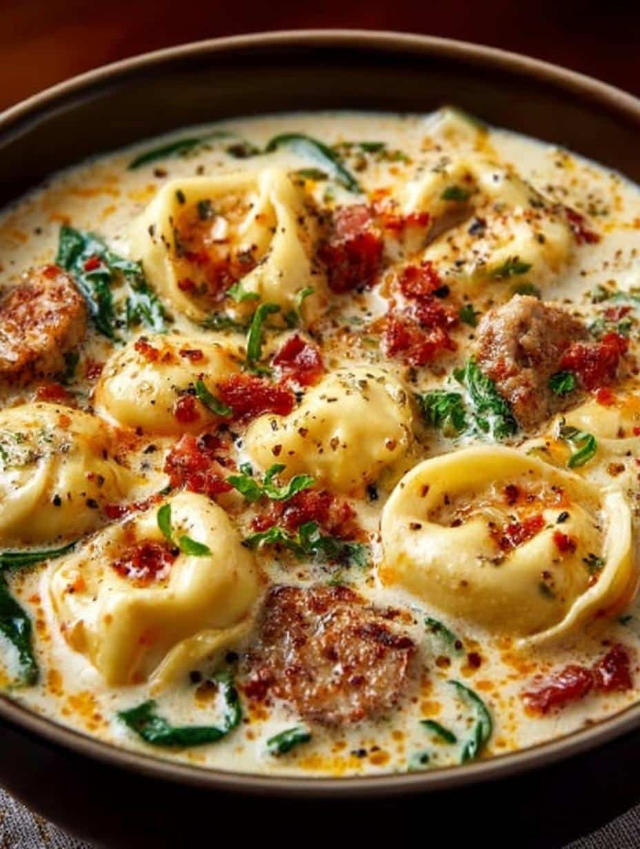 Creamy Sausage Tortellini Soup