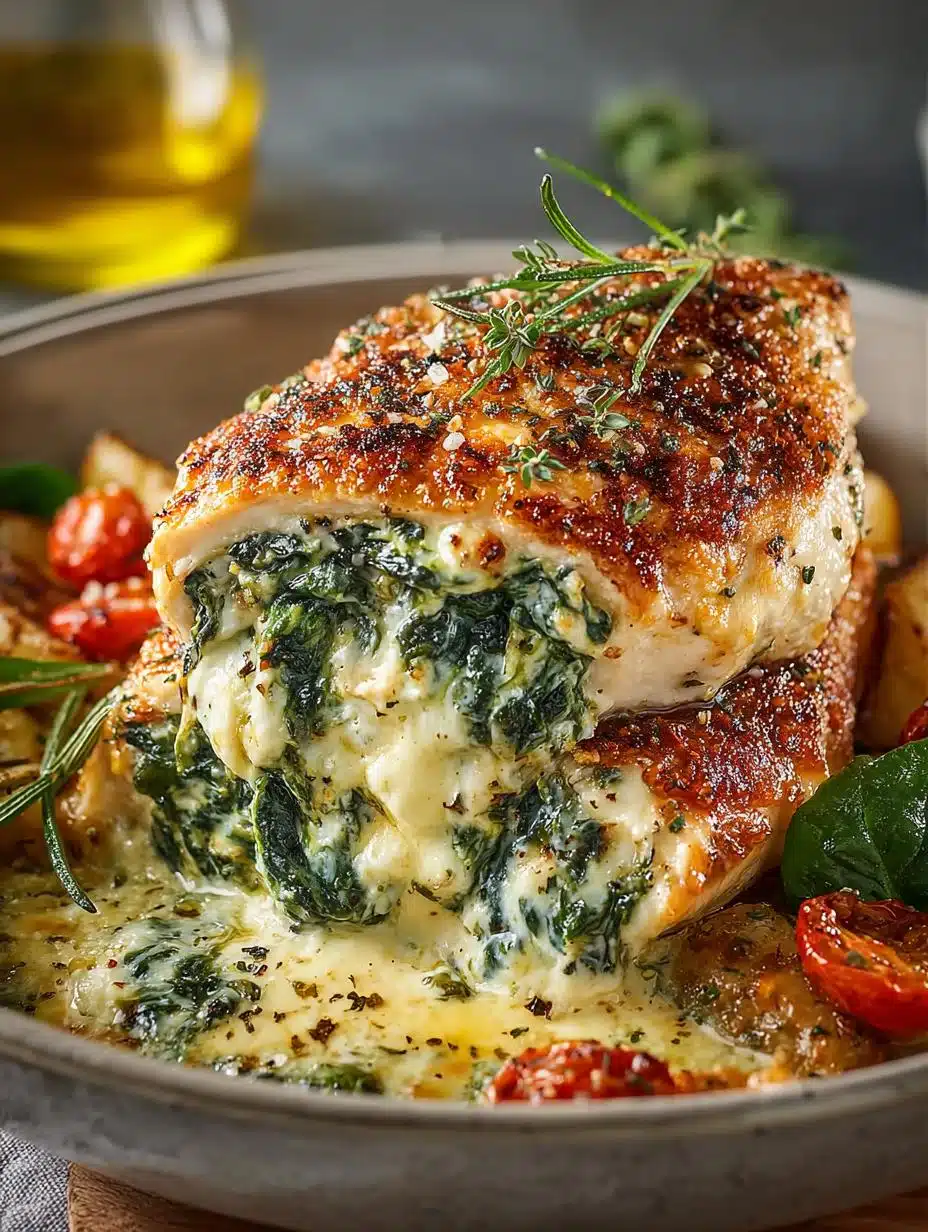 Creamy Spinach Cheese Stuffed Chicken Breasts Recipe - Creamy Spinach Cheese Stuffed - additional detail