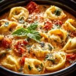 Crockpot Creamy Tomato Tortellini