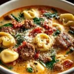 Crockpot Sausage Tortellini Soup