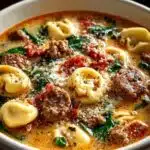 Crockpot Sausage Tortellini Soup