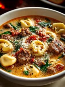 Crockpot Sausage Tortellini Soup