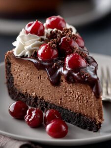 Dark Chocolate Cherry Cheesecake