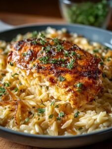 French Onion Chicken Orzo