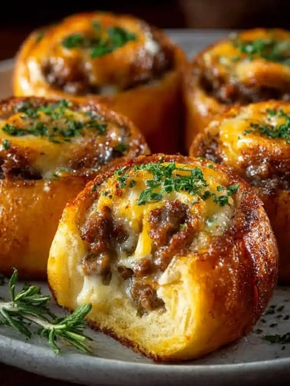 Garlic Butter Cheeseburger Rollups
