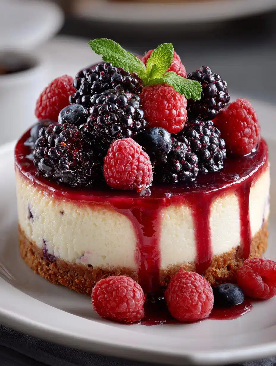 Heavenly Blackberry Raspberry Cheesecake