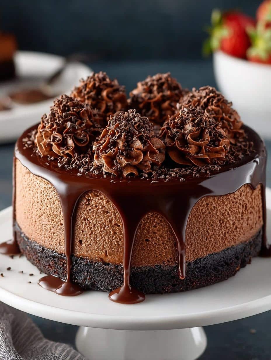 Hot Fudge Brownie Cheesecake: 5 Layers of Bliss - Hot Fudge Brownie Cheesecake - additional detail