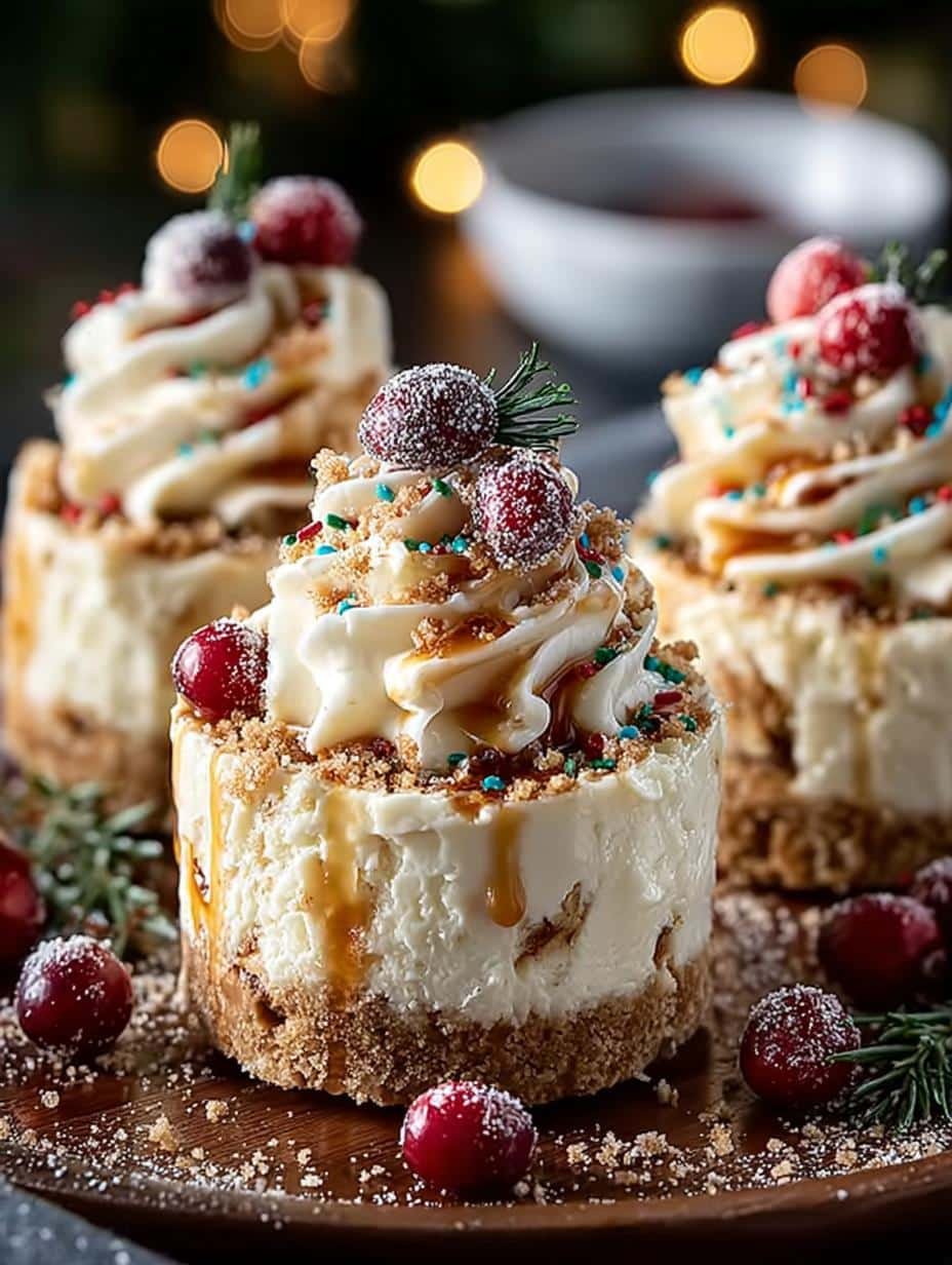 Mini Christmas Cheesecakes