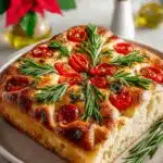 Poinsettia Focaccia Bread with