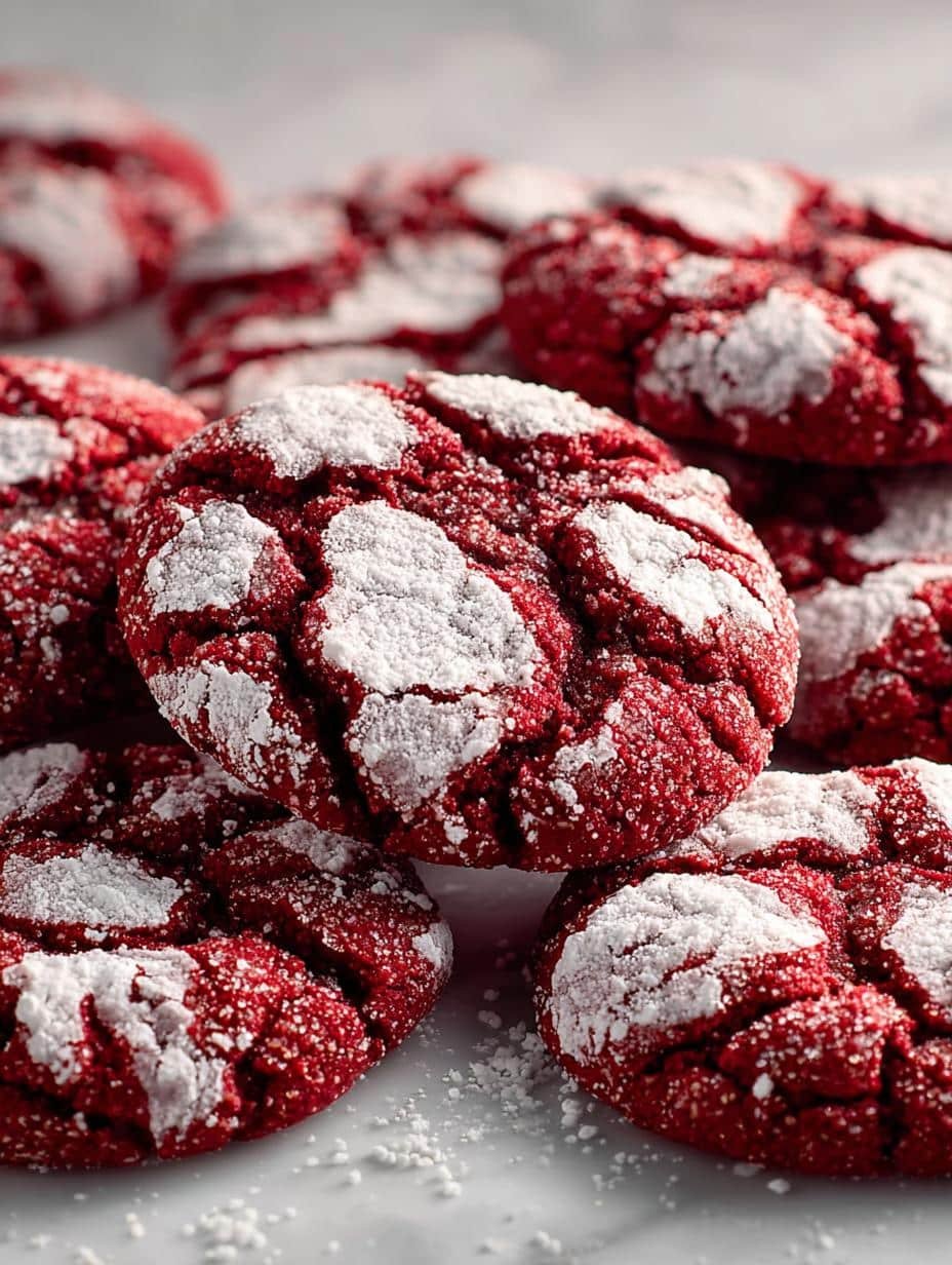 Delicious Red Velvet Crinkle Cookies for Everyone - Red Velvet Crinkle Cookies - main visual representation