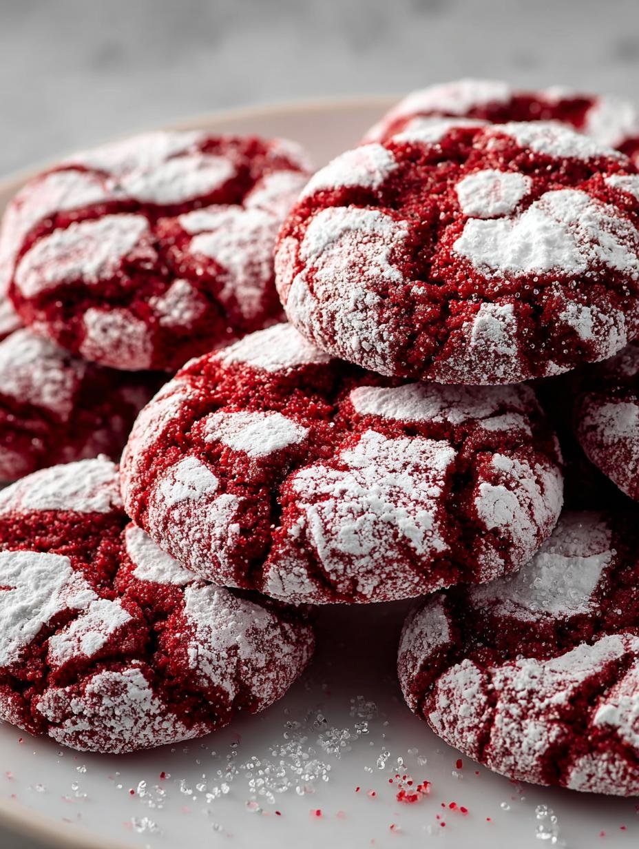 Red Velvet Crinkle Cookies