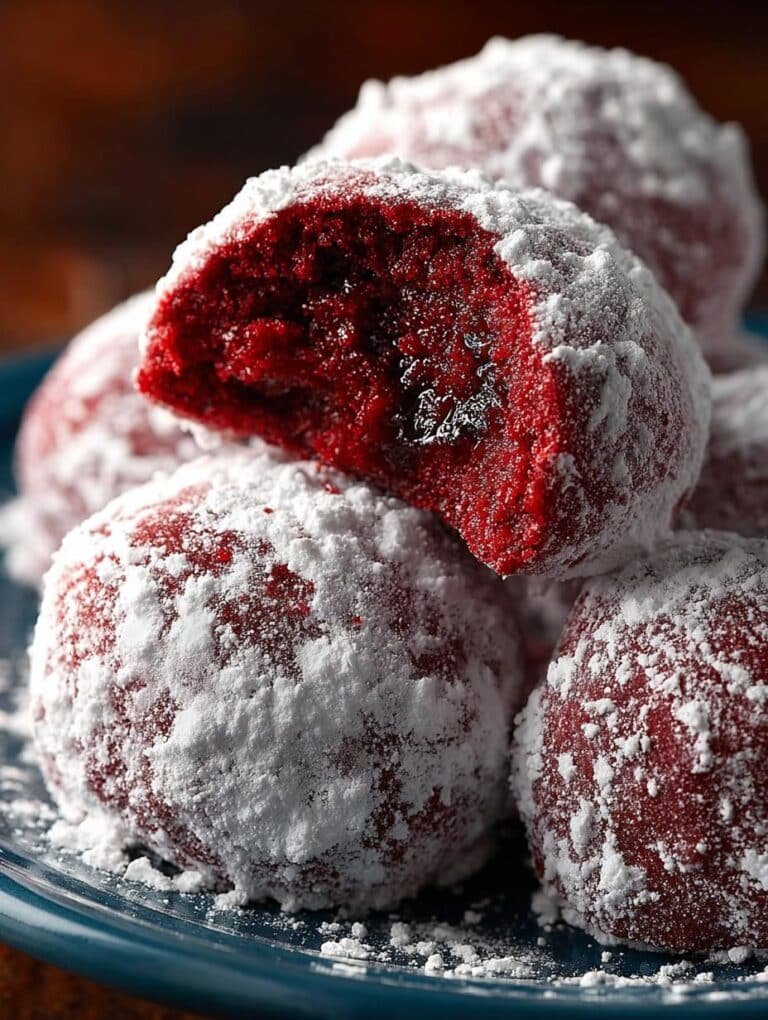 Red Velvet Snowball Cookies