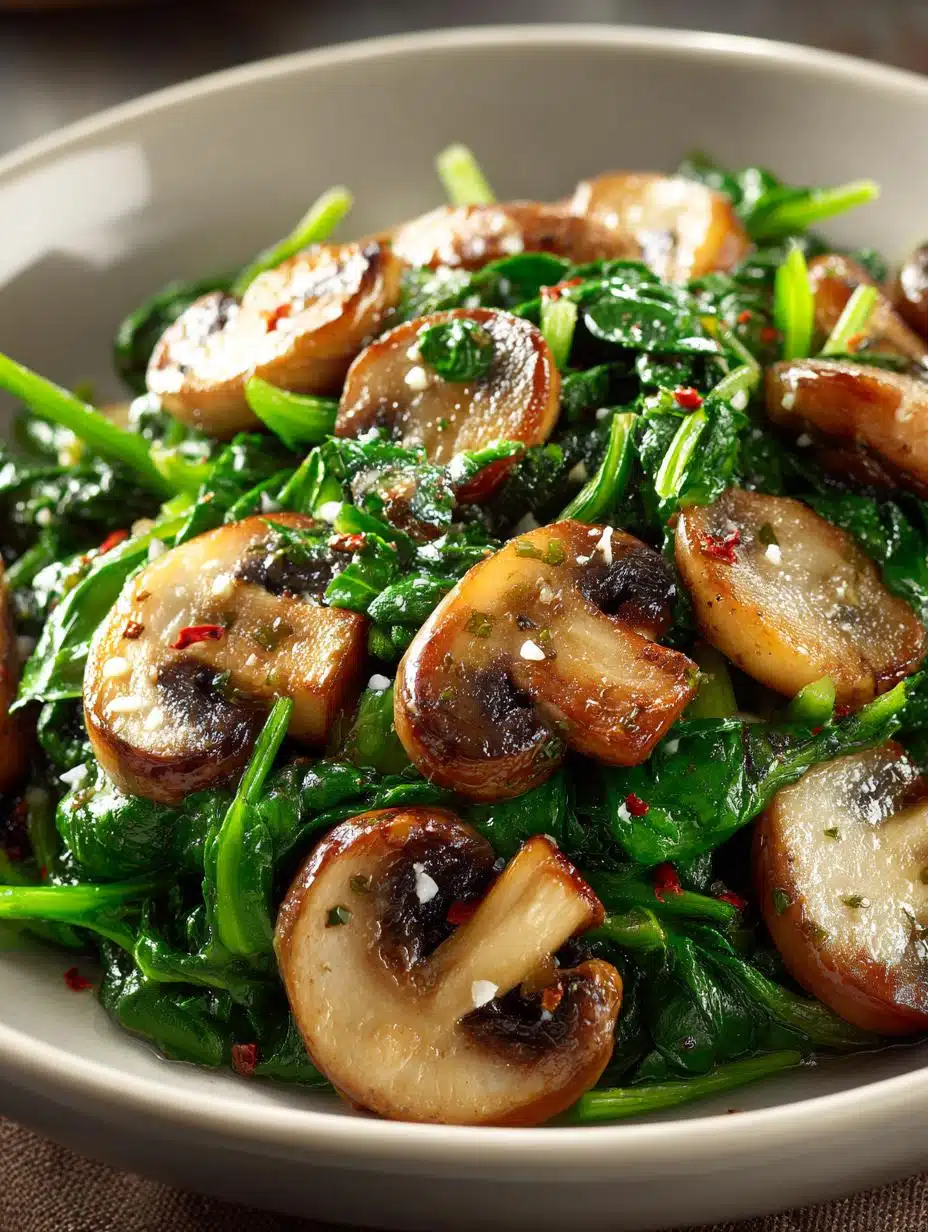 Sauteed Mushrooms with Spinach
