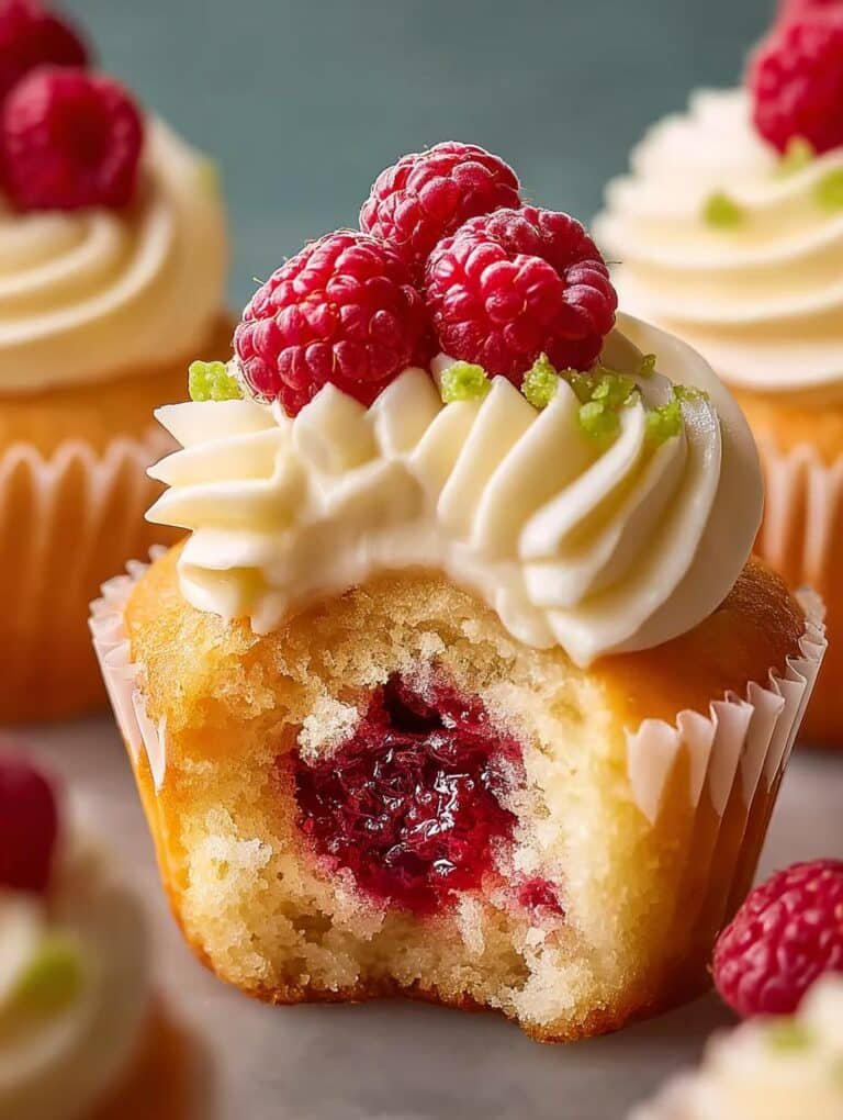 Scratch Lemon Raspberry Cupcakes