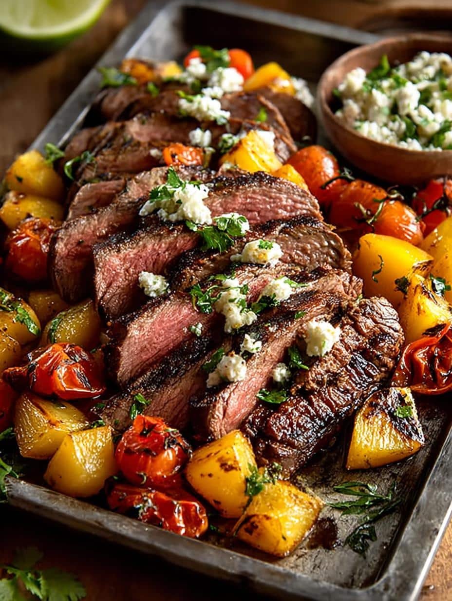 Sheet Pan Chipotle Steak Tacos with Mango Salsa Delight 2 Sheet Pan Chipotle Steak Tacos with Mango Salsa Delight - Sheet Pan Chipotle Steak - main visual representation