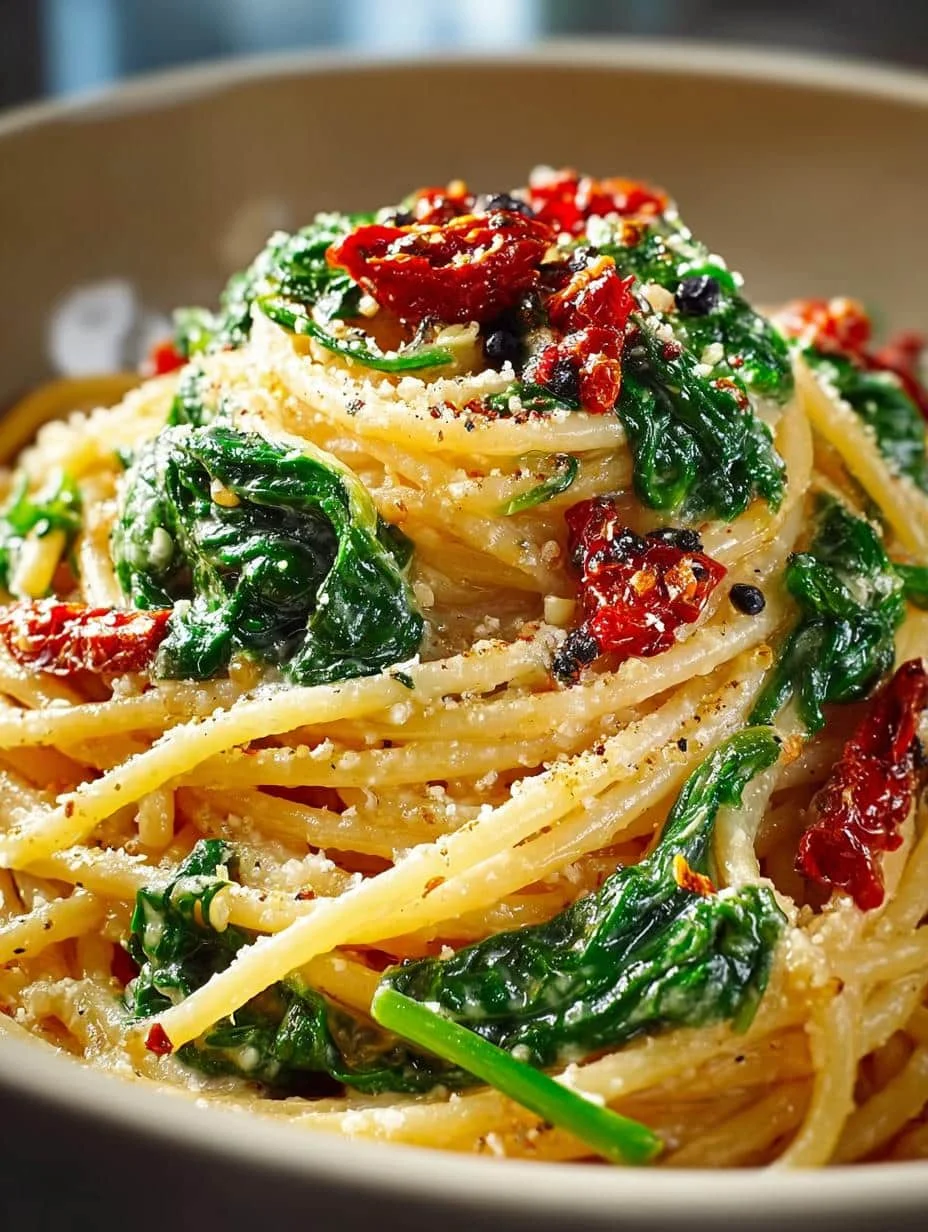 Spaghetti Spinach with Sun