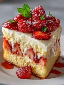 Strawberry Custard Delight Cake