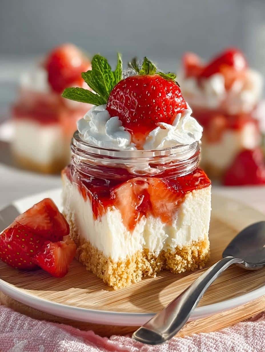 Strawberry Shortcake Cottage Cheesecake: 4 Easy Jars 2 Strawberry Shortcake Cottage Cheesecake: 4 Easy Jars - Strawberry Shortcake Cottage Cheesecake - main visual representation