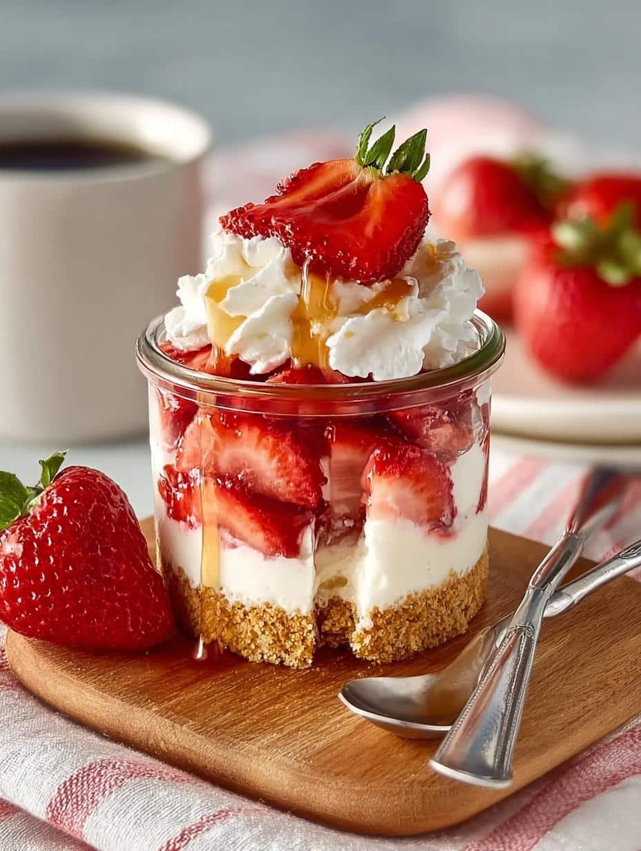 Strawberry Shortcake Cottage Cheesecake: 4 Easy Jars 3 Strawberry Shortcake Cottage Cheesecake: 4 Easy Jars - Strawberry Shortcake Cottage Cheesecake - additional detail