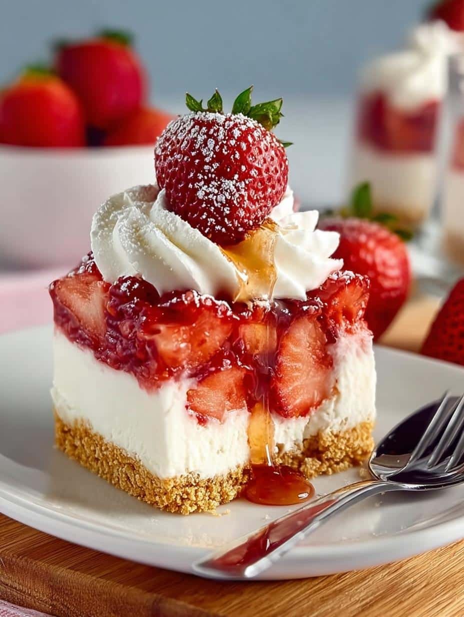 Strawberry Shortcake Cottage Cheesecake
