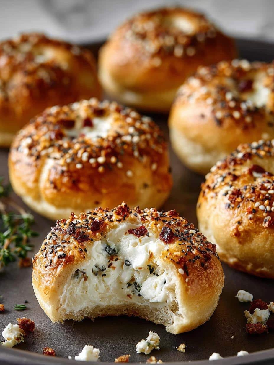 Stuffed Bagel Bites with