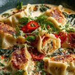 Thai Beef Potstickers Creamy in Coconut Broth 4 Thai Beef Potstickers Creamy