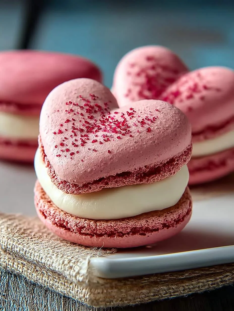Irresistibly Sweet Valentines Heart Macarons Recipe - Valentines Heart Macarons - main visual representation