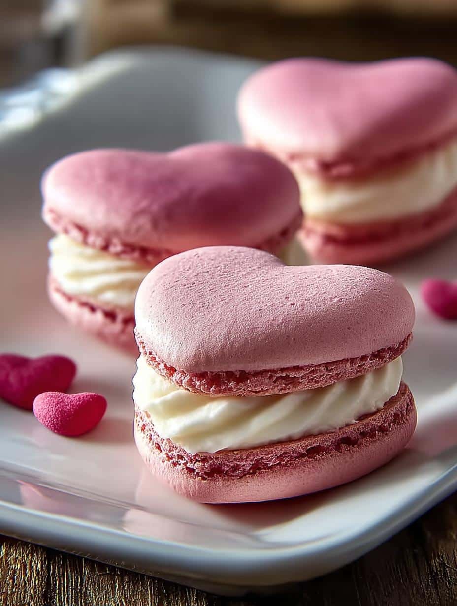 Irresistibly Sweet Valentines Heart Macarons Recipe - Valentines Heart Macarons - additional detail