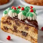 Delicious Christmas Cookie Cake decorated with festive holiday themes.