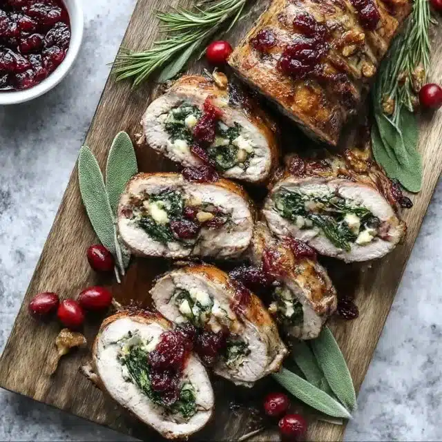 Christmas Stuffed Pork Tenderloin