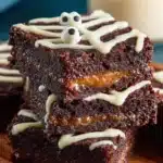 Delicious Mummy Brownies decorated for Halloween