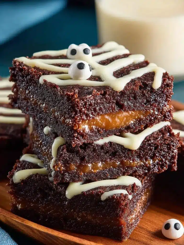 Delicious Mummy Brownies decorated for Halloween