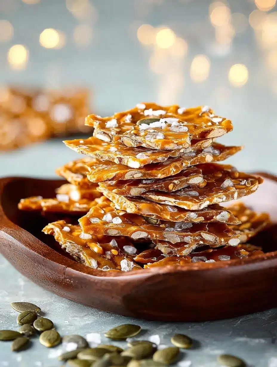 Delicious homemade pumpkin brittle in a decorative bowl