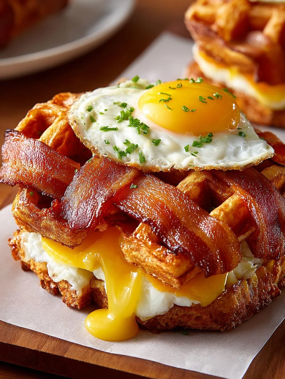 Delicious Bacon Weave Breakfast Sandwich Recipe 2 Delicious Bacon Weave Breakfast Sandwich Recipe - Bacon Weave Breakfast Sandwich - main visual representation