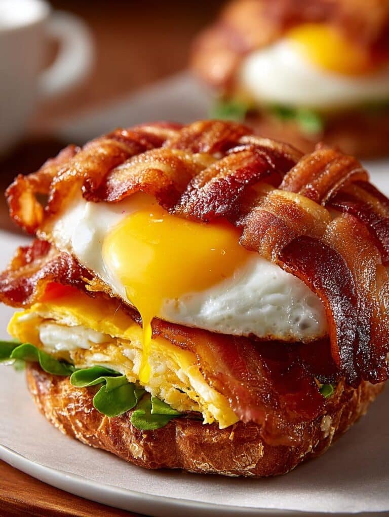 Bacon Weave Breakfast Sandwich