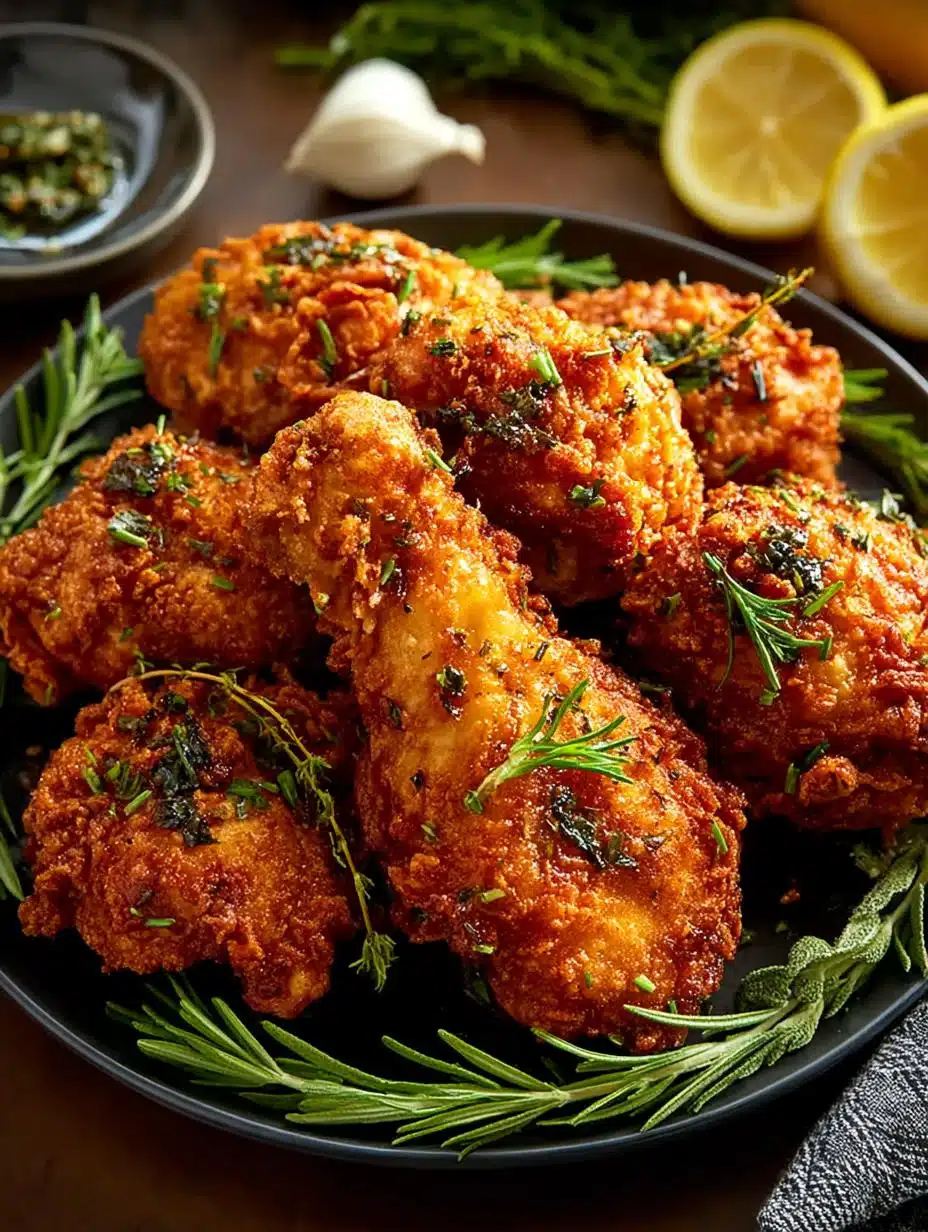 Buttermilk Fried Chicken with Fresh Herbs & Garlic Delight - Buttermilk Fried Chicken with - main visual representation