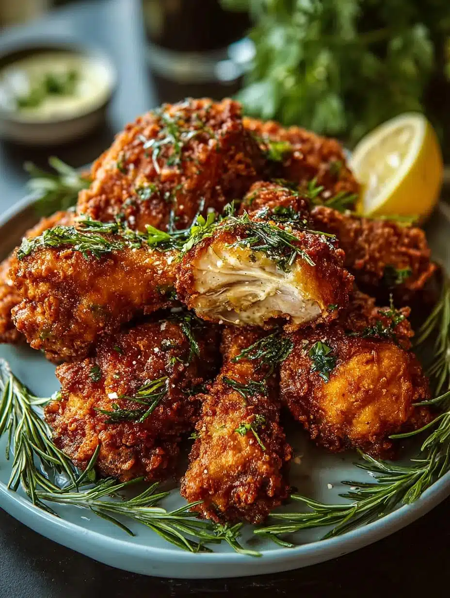 Buttermilk Fried Chicken with Fresh Herbs & Garlic Delight - Buttermilk Fried Chicken with - additional detail