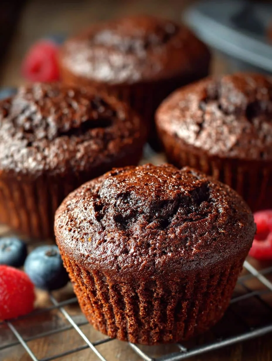 Irresistible Carob Muffins Paleo Gluten fresh from the oven on a cooling rack