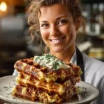 Cheddar Chive Waffles with