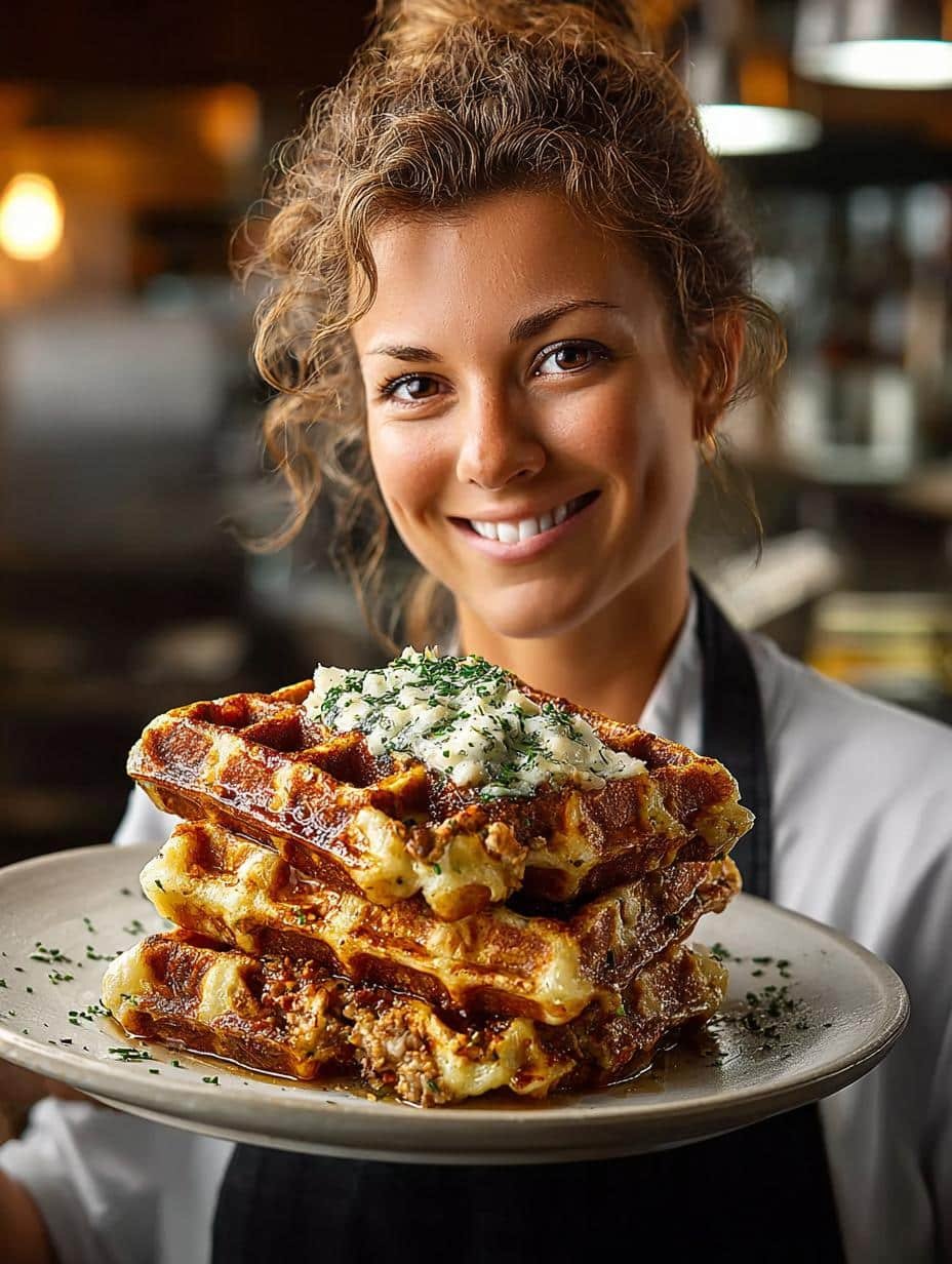 Cheddar Chive Waffles with