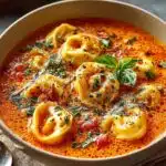 Cheesy Tomato Tortellini Soup