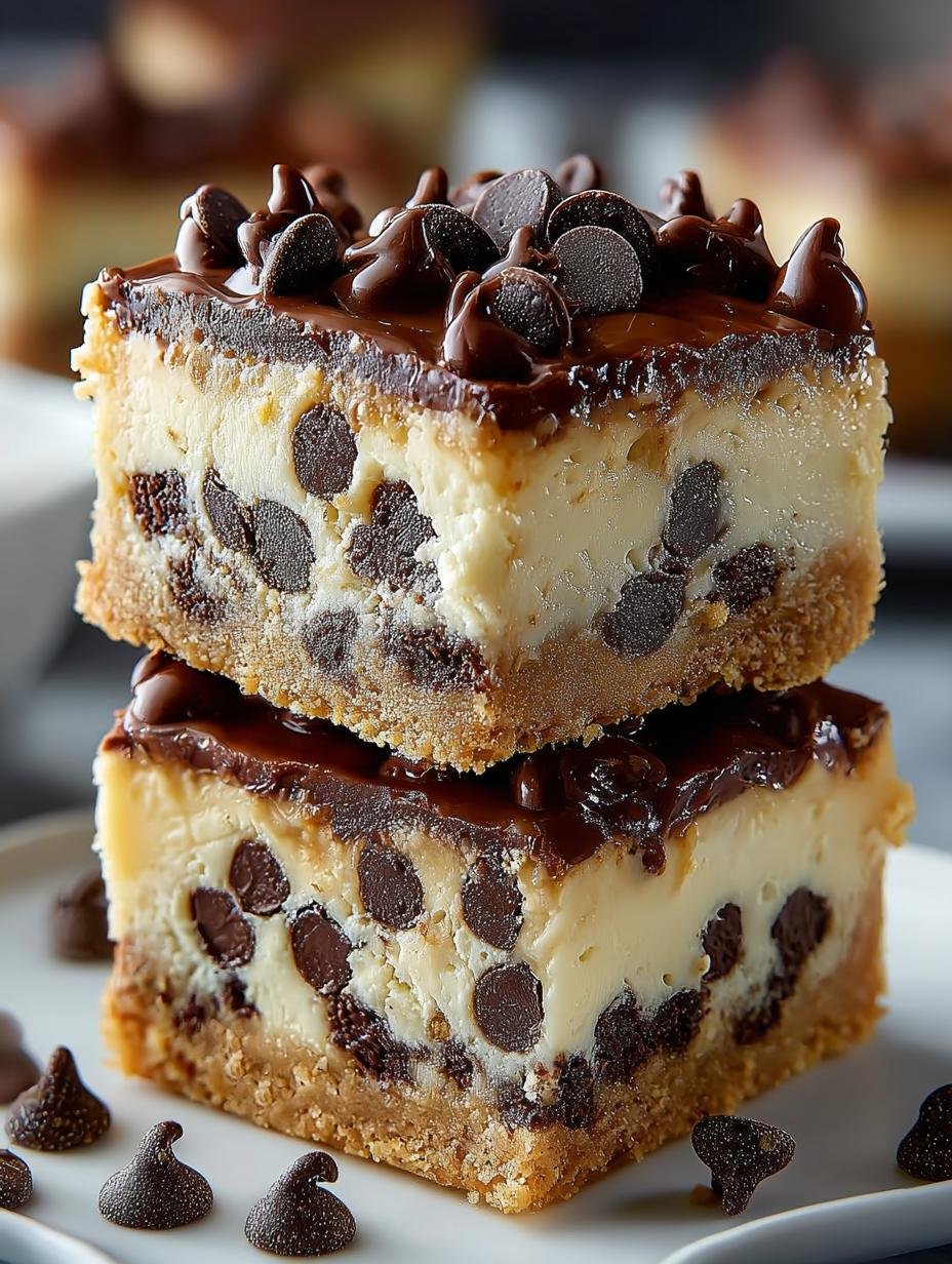 Chocolate Chip Cheesecake Bars: 12 Layers of Decadence - Chocolate Chip Cheesecake Bars - additional detail