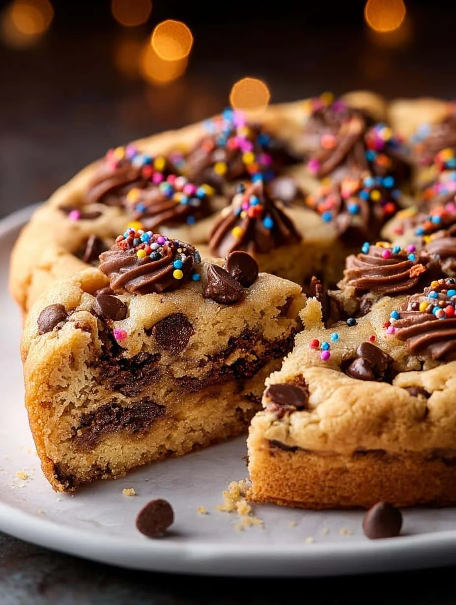 Indulge in 1 Heavenly Chocolate Chip Cookie Cake - Chocolate Chip Cookie Cake - main visual representation