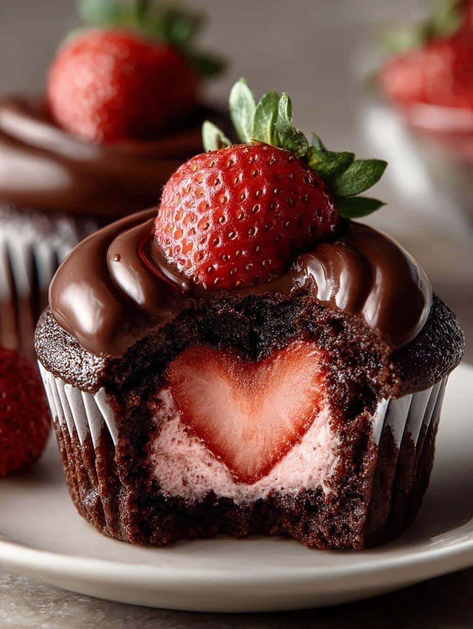 Chocolate Covered Strawberry Cupcakes: 15 Irresistible Treats - Chocolate Covered Strawberry Cupcakes - additional detail