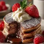 Chocolate Eggnog Souffle Pancakes