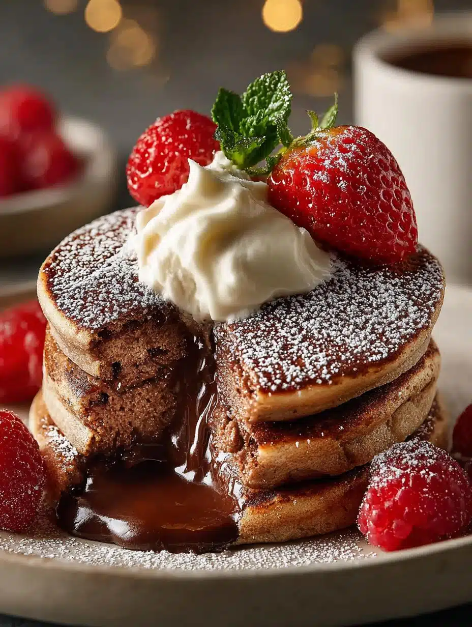 Chocolate Eggnog Souffle Pancakes