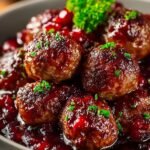 Christmas Cranberry Beef Meatballs