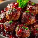 Christmas Cranberry Beef Meatballs
