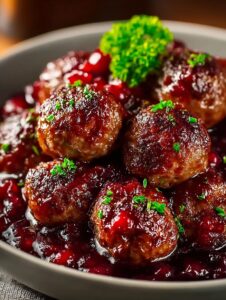 Christmas Cranberry Beef Meatballs