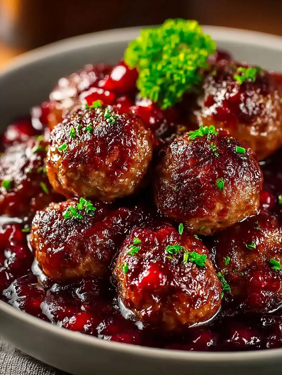 Christmas Cranberry Beef Meatballs